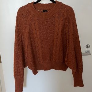 Moon&madison burnt orange cropped sweater